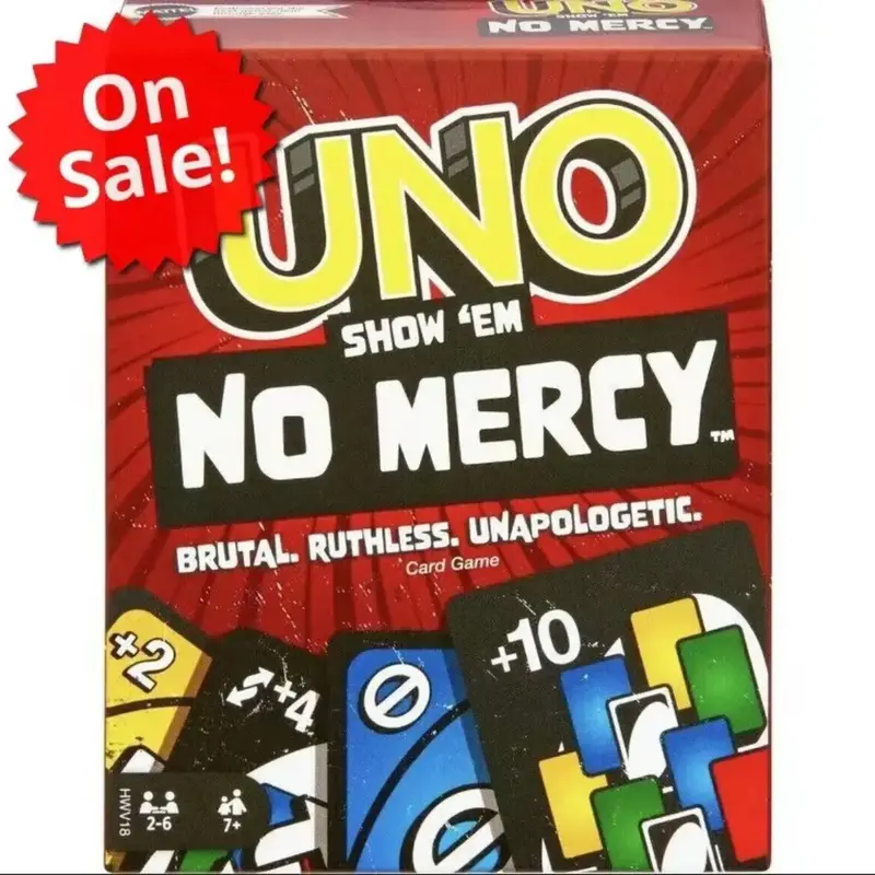 Mattel Games UNO Show ‘em No Mercy Card Game for Kids, Adults & Family Parties and Travel With Extra Cards, Special Rules a...