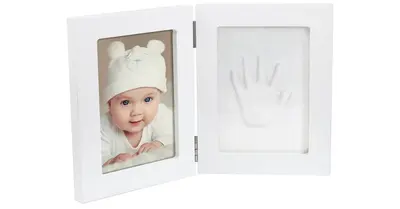 Dooky Luxury Memory Box Double Frame Handprint newborn footprint set