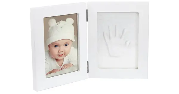 Dooky Luxury Memory Box Double Frame Handprint newborn footprint set