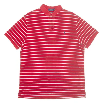 POLO RALPH LAUREN Custom Slim Fit Mens Polo Shirt Red Striped XL
