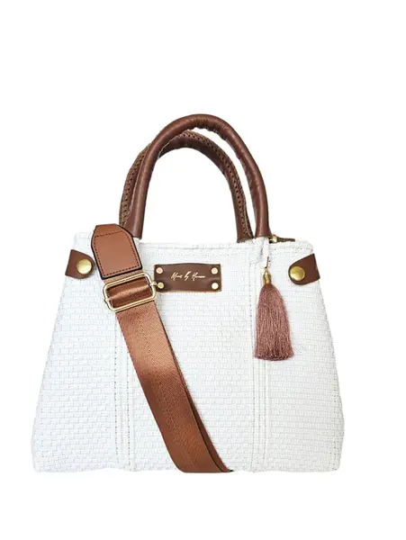 Mini Less Pollution Crossbody Bag - White Pearl | Style: Statement Strap