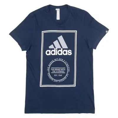 ADIDAS Mens T-Shirt Blue 90s S