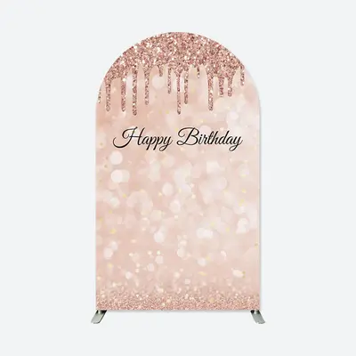 Aperturee Rose Gold Glitter Birthday Double Sided Arch Backdrop | Chiara Wall Backdrop Diy | Diy Round Arch Backdrop | Custom...