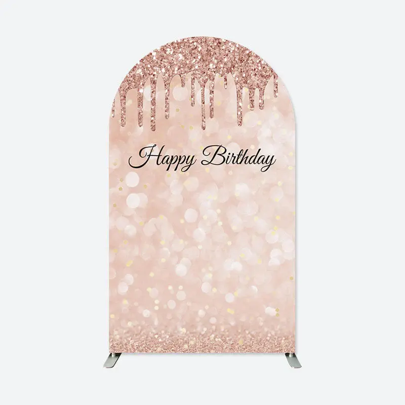 Aperturee Rose Gold Glitter Birthday Double Sided Arch Backdrop | Chiara Wall Backdrop Diy | Diy Round Arch Backdrop | Custom...