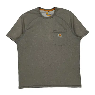 Carhartt T-Shirt - Large Grey Polyester Blend