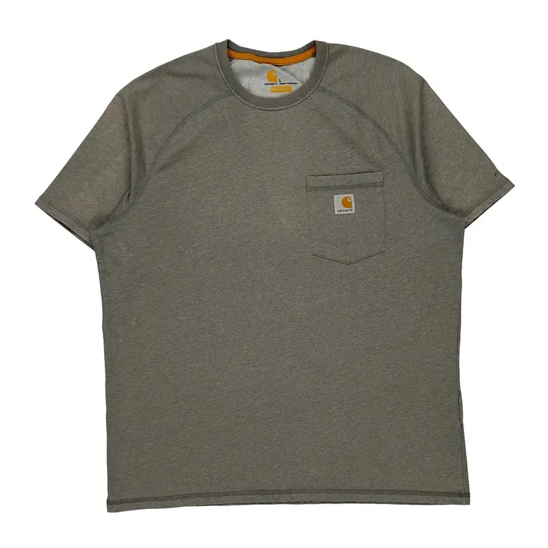 Carhartt T-Shirt - Large Grey Polyester Blend