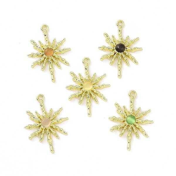 Rack Plating Alloy Cat Eye Pendants