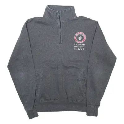 CHAMPION Chapman University Mens Sweatshirt Grey 1/4 Zip USA M