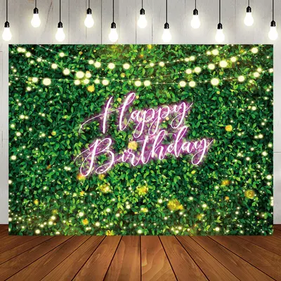 Aperturee Neon Glitter Light Green Leaves Birthday Backdrop - Aperturee