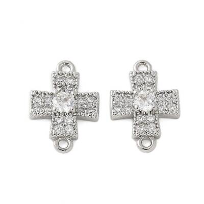 Brass Micro Pave Cubic Zirconia Connector Charms