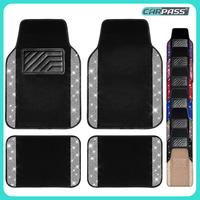 CAR PASS Bling Diamond Car Floor Mats,Shining Rhinestone Carpet Sparkly Glitter Anti-Slip Waterproof Universal Fit SUV,Sedan,...