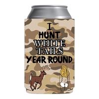 I hunt white tails year round sleeve Gag Gift Can Coolie Drinkware Bottles Tumbler Mug Portable Cup Portable Cup Portable Fla...