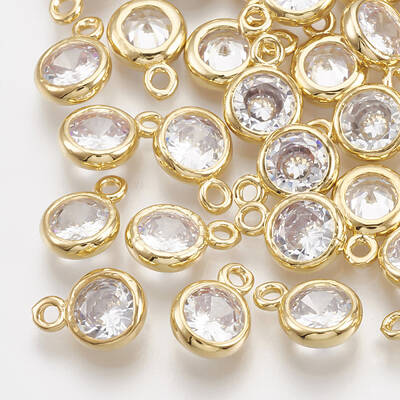 Brass Cubic Zirconia Charms