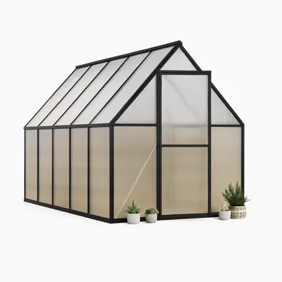 Garvee 6'x11' Aluminum-Framed Polycarbonate Greenhouse, Heavy Duty Polycarbonate Greenhouse With Quick Setup Structure and Ro...