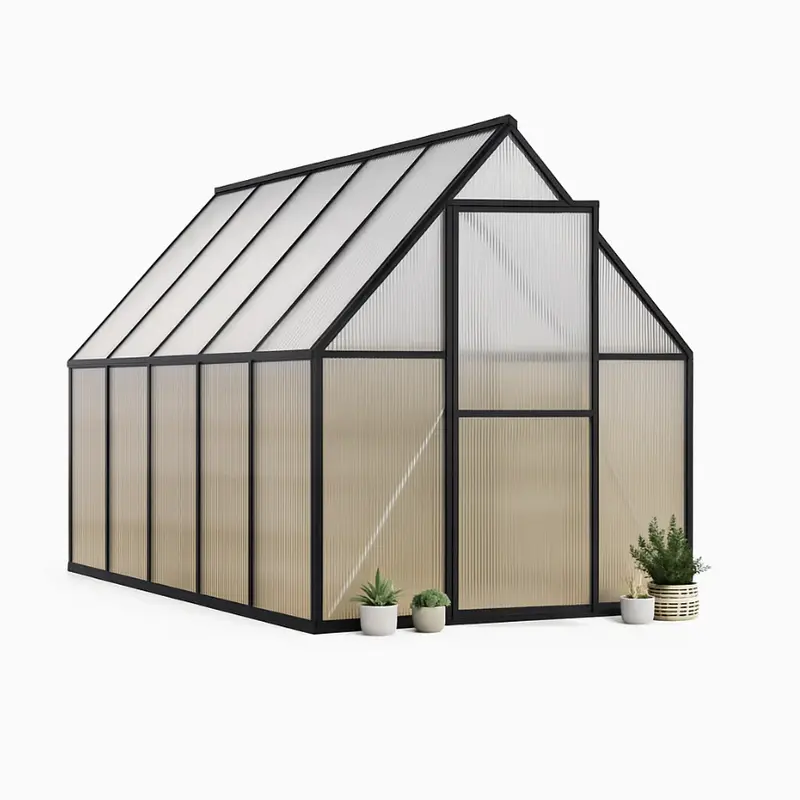 Garvee 6'x11' Aluminum-Framed Polycarbonate Greenhouse, Heavy Duty Polycarbonate Greenhouse With Quick Setup Structure and Ro...