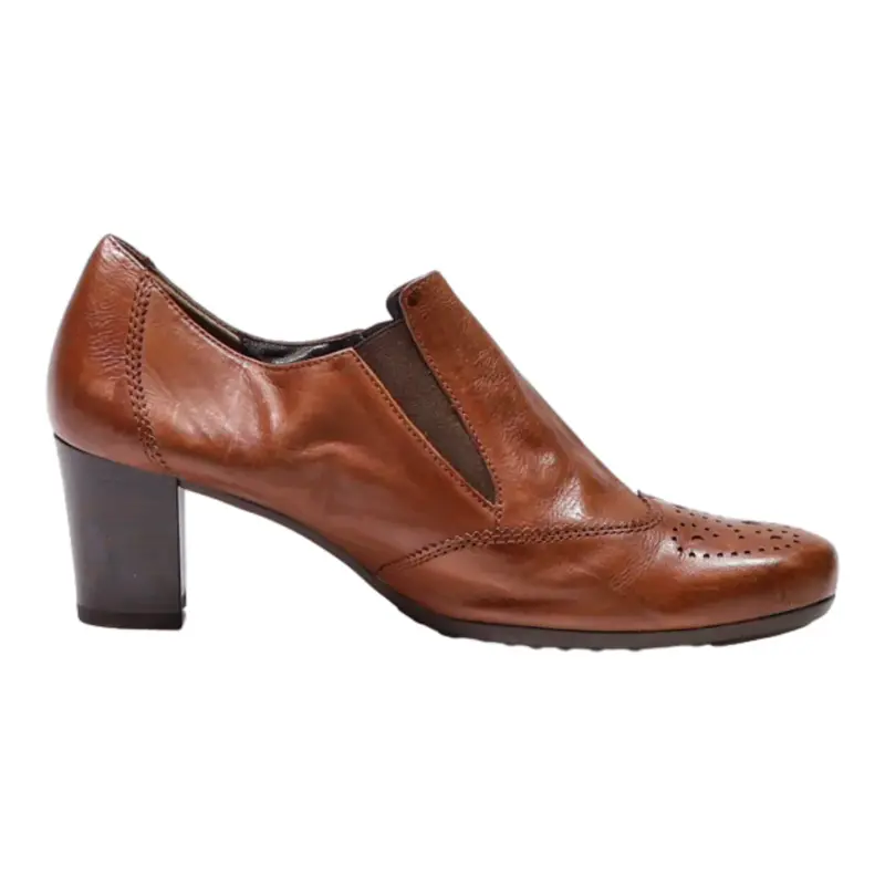 GABOR Brogue Ankle Boots Brown Leather Womens UK 5