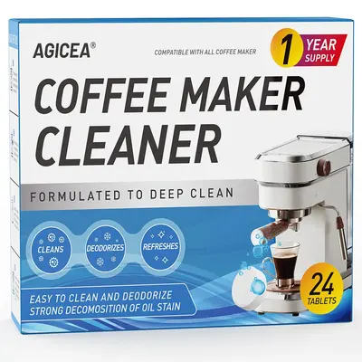 Coffee Machine Cleaner Descaler Tablets - 24 Pack, Deep Cleaning and Descaling for All Coffee Makers , Coffee Maker Pot Desca...
