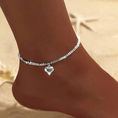 Heart Alloy Charm Anklets for Women