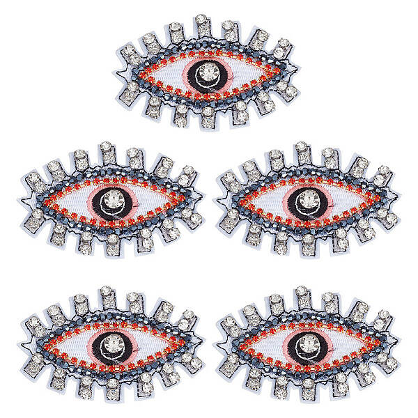 5Pcs Evil Eye Cloth Embroidered Appliques