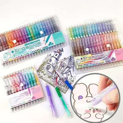 Erasable Color Gel Pen Set, 12/24/36pcs Flexible Thin Head Click Pen, Suitable for Students, Teachers, Artists, Suitable for ...