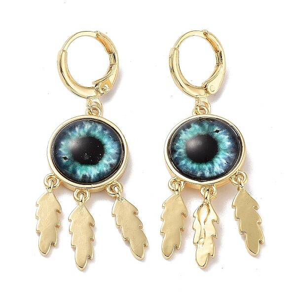 Real 18K Gold Plated Brass Feather Chandelier Earrings