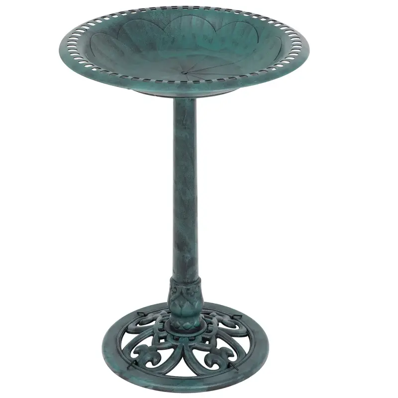 Pet Republic 28-in Vintage Bird Bath Antique Green Birdbath Outdoor Garden Backyard Decor