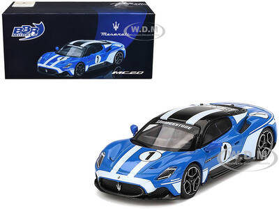 Maserati MC20 1 Blue with White Stripes and Black Top \