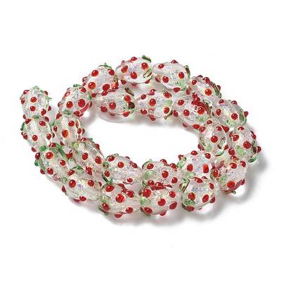 Handmade Foil Lampwork Bumpy Beads Strands