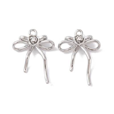 Brass Micro Pave Clear Cubic Zirconia Pendants