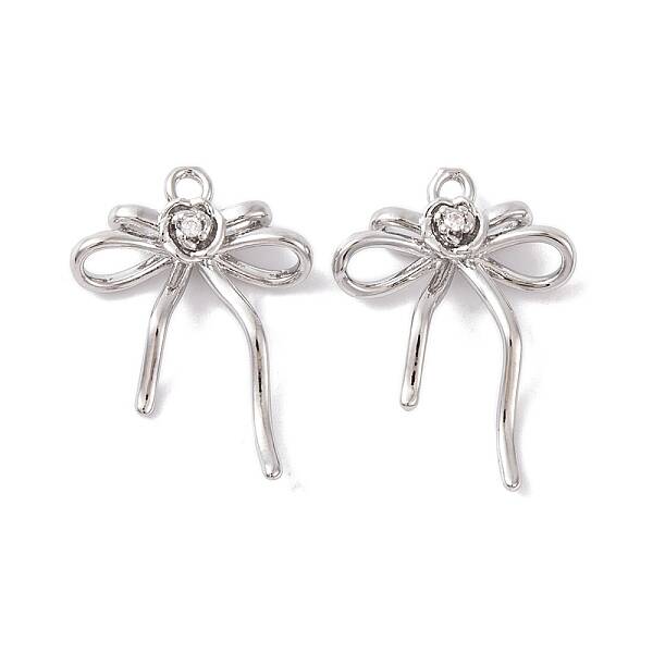 Brass Micro Pave Clear Cubic Zirconia Pendants