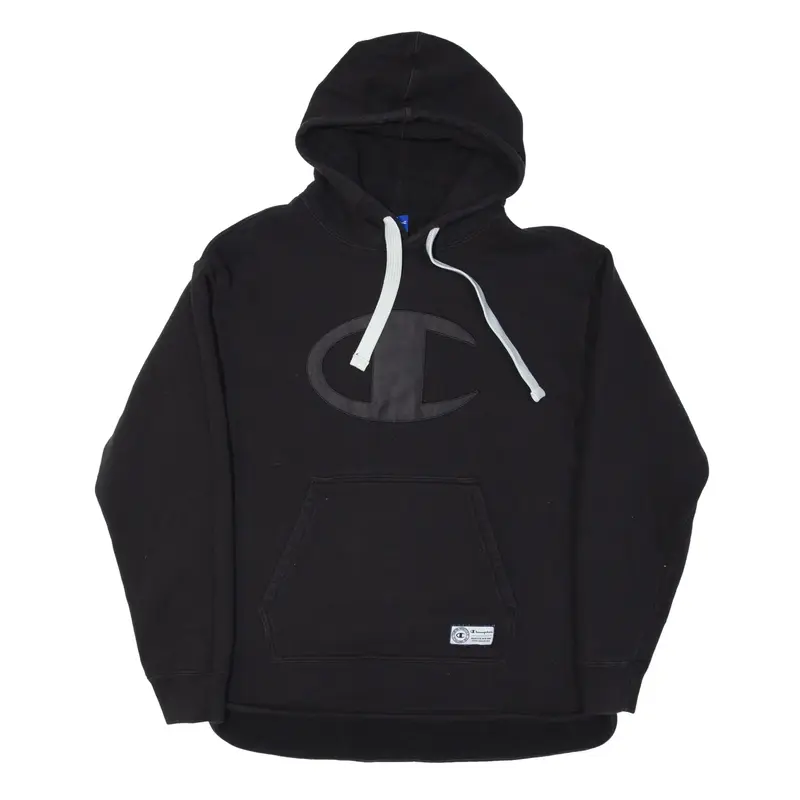 CHAMPION Hoodie Black Pullover Mens S