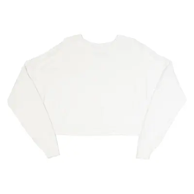 HOLLISTER Cropped Womens Jumper Cream Tight Knit L