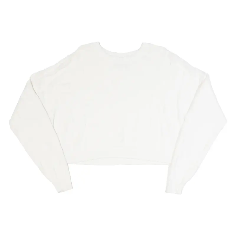 HOLLISTER Cropped Womens Jumper Cream Tight Knit L