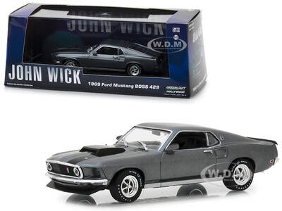 1969 Ford Mustang BOSS 429 Gray with Black Stripes \