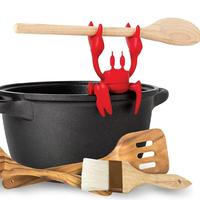 Creative Crab Design Silicone Pot Holder, 1 Count Heat Resistant Pot Holder, Non-slip Spoon Rest Kitchen Cooking Accessories ...