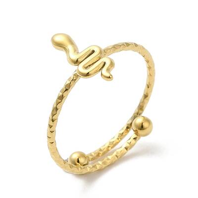 304 Stainless Steel Snake Adjustable Ring for Women