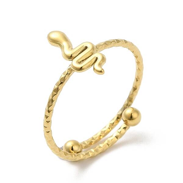 304 Stainless Steel Snake Adjustable Ring for Women