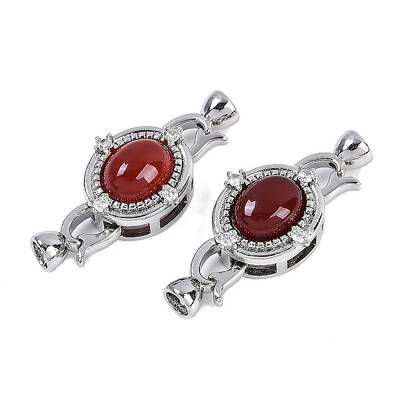 Brass Micro Pave Clear Cubic Zirconia Fold Over Clasps