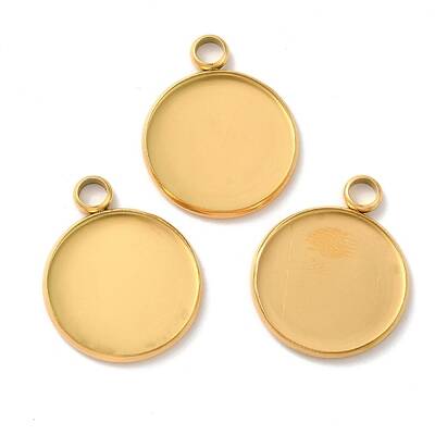 Ion Plating(IP) 304 Stainless Steel Pendant Cabochon Settings
