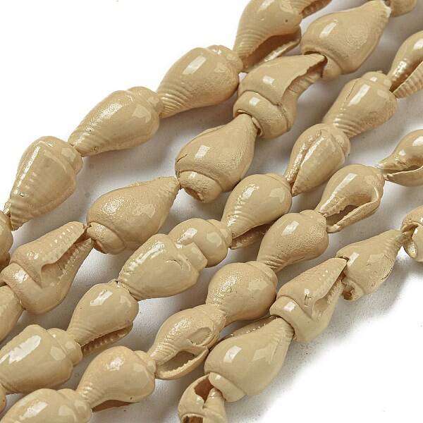 Spray Painted Natural Spiral Shell Beads Strands