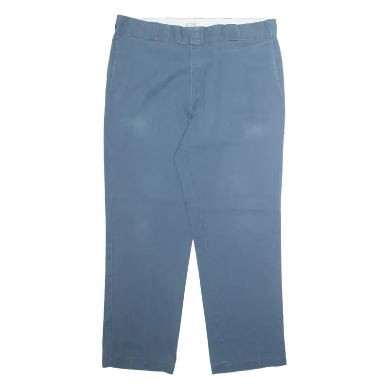 DICKIES Chino Workwear 874 Mens Trousers Blue Regular Straight W38 L30