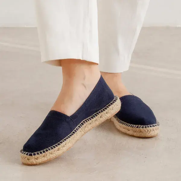 Mila Sustainable, Eco Friendly, Vegan Canvas Espadrille Flats - Navy | Size: 6.5 US (37EU) | Color: Navy Blue