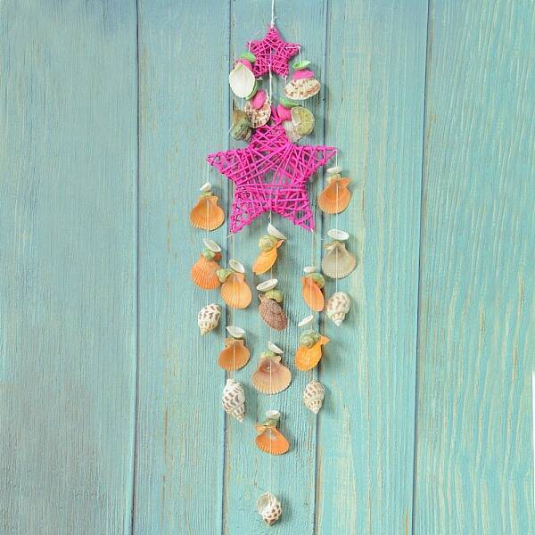 Cotton Cord Wrapped Wood Wind Chimes