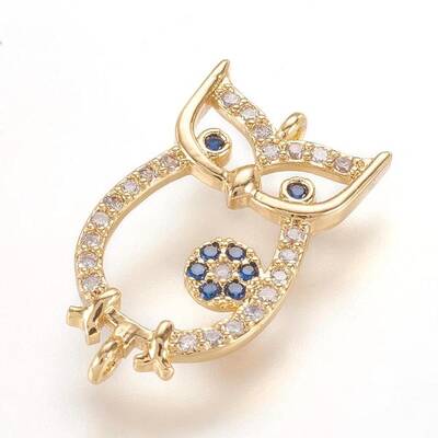 Brass Micro Pave Cubic Zirconia Links