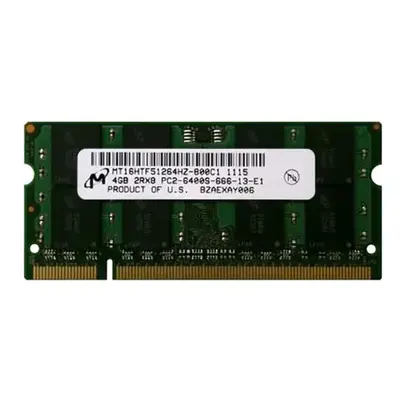 Micron MT16HTF51264HZ-800C1 | 4GB DDR2-800MHz PC2-6400 Non-ECC Unbuffered SODIMM CL6 2Rx8 1.8V 200-Pin Memory Module