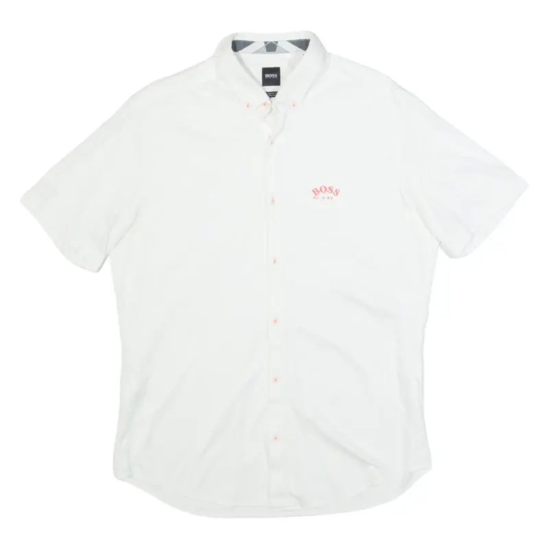 HUGO BOSS Mens Plain Shirt White M