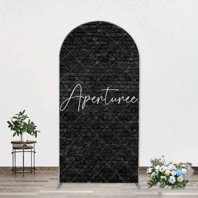 Vintage Art Black Brick Wall Arch Photography Backdrop