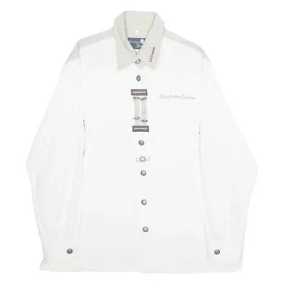 KASTELRUTHER SPATZEN Womens Blouse White Collared Long Sleeve L