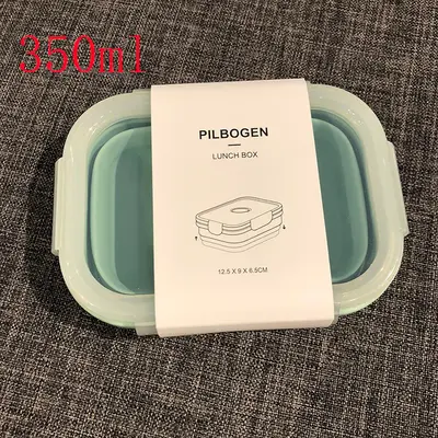 Silicone lunch box | Color: Blue Green | Size: 350ml