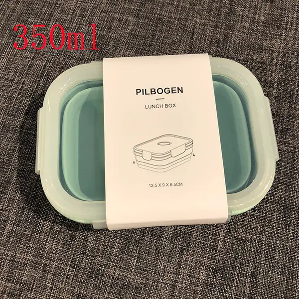 Silicone lunch box | Color: Blue Green | Size: 350ml